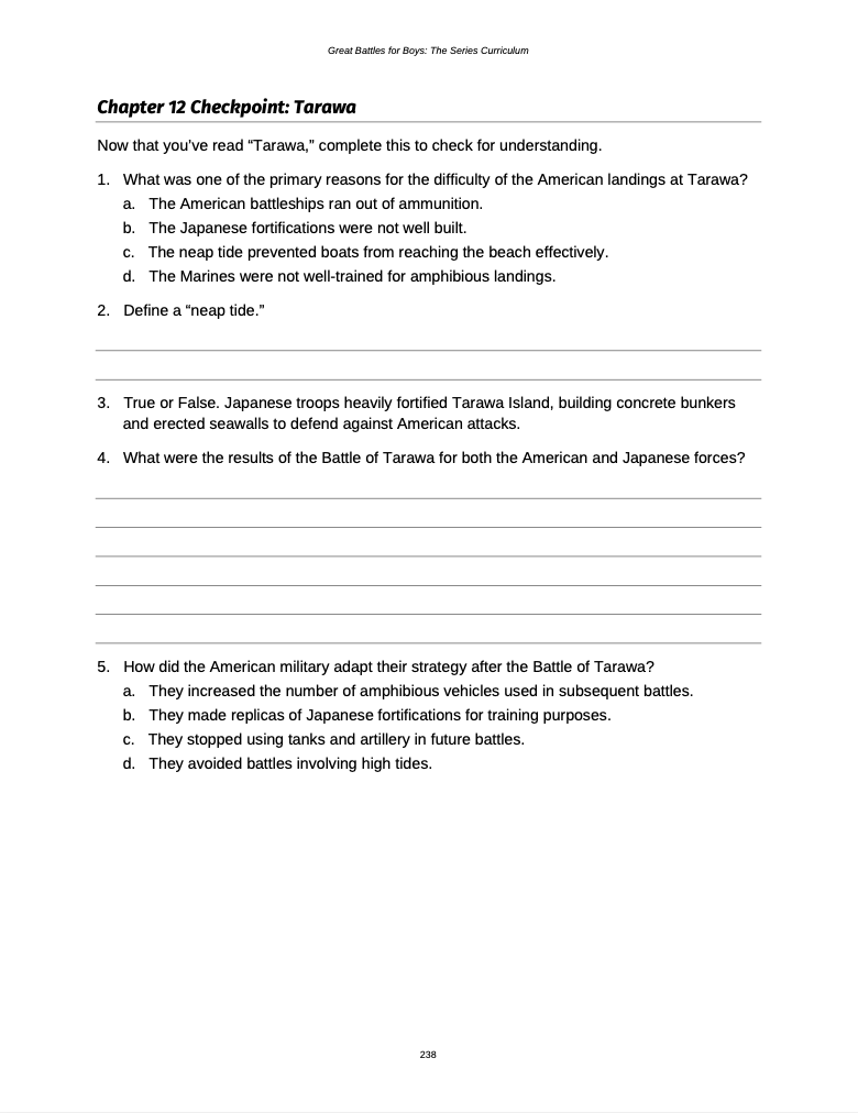 Curriculum for WWII Pacific (Digital Download)