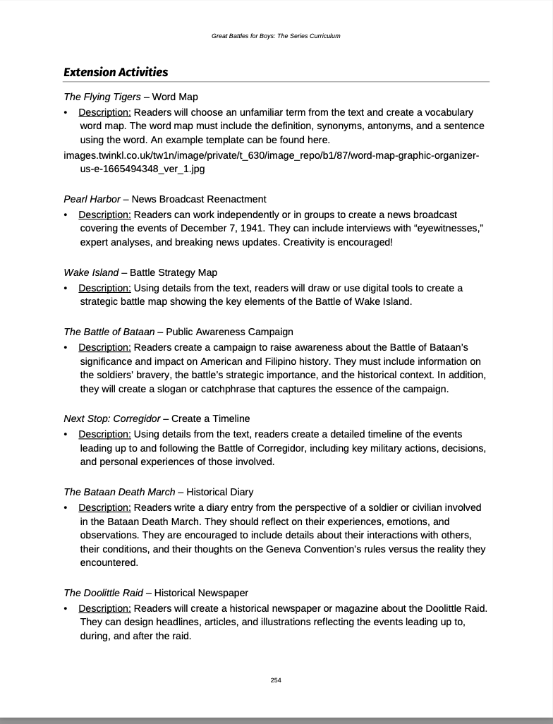 Curriculum for WWII Pacific (Digital Download)