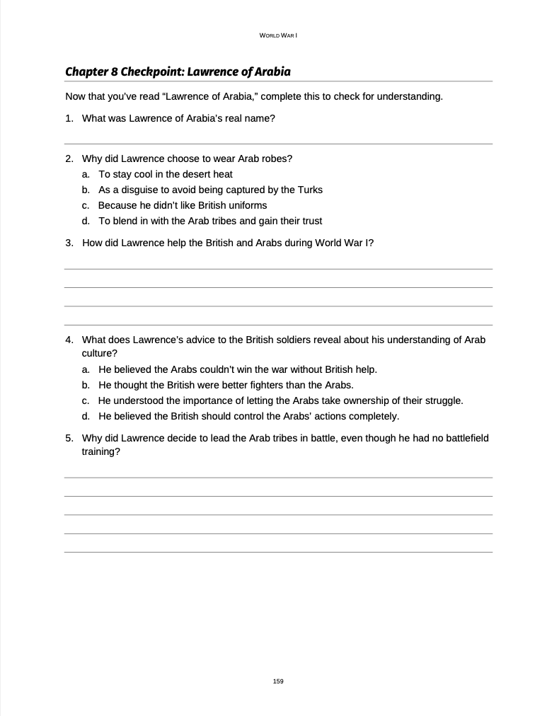 Curriculum for World War One (Digital Download)