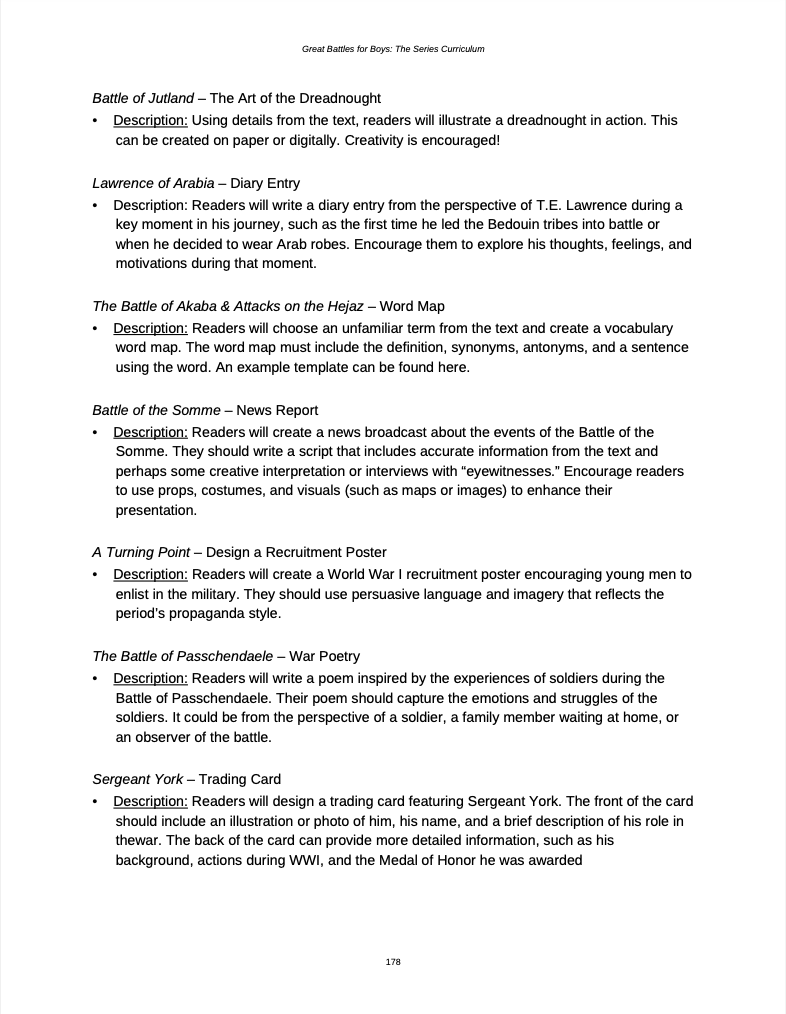 Curriculum for World War One (Digital Download)