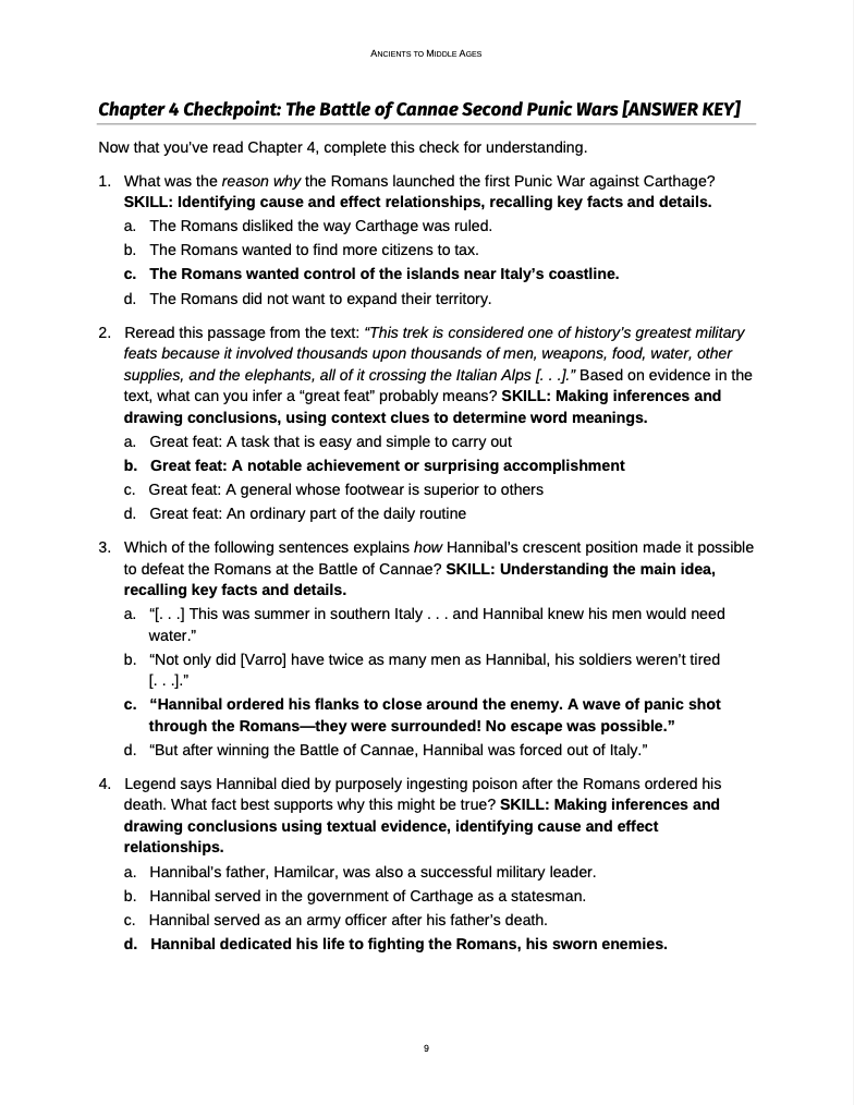 Curriculum for Ancients to Middle Ages (Digital Download)