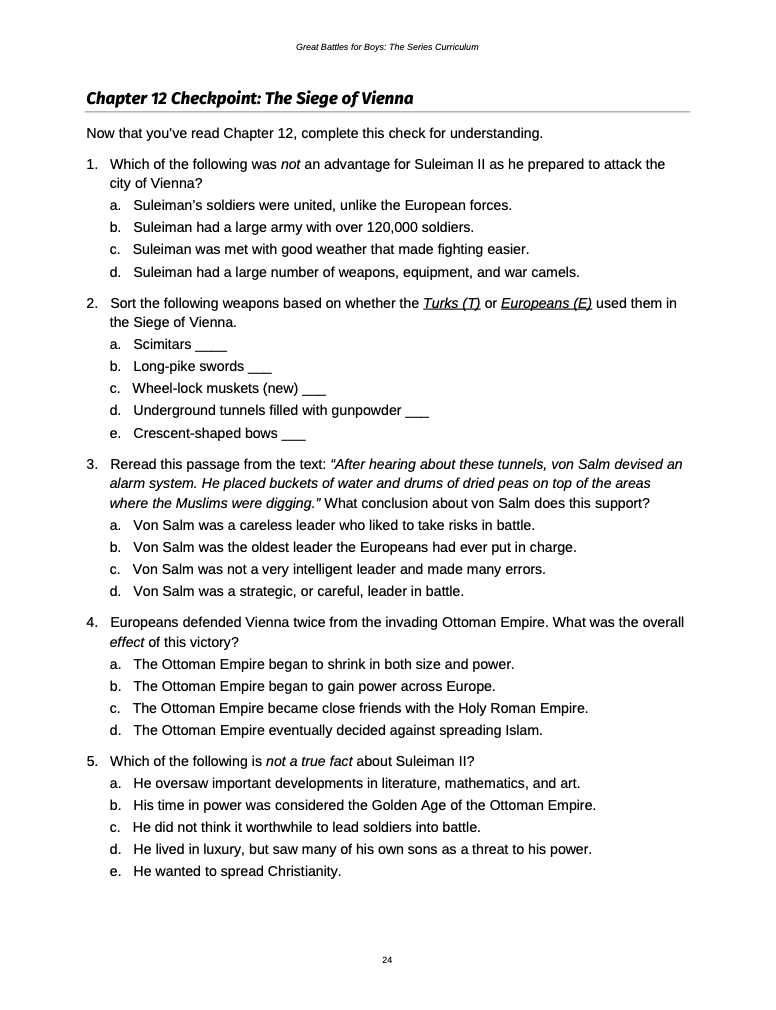 Curriculum for Ancients to Middle Ages (Digital Download)