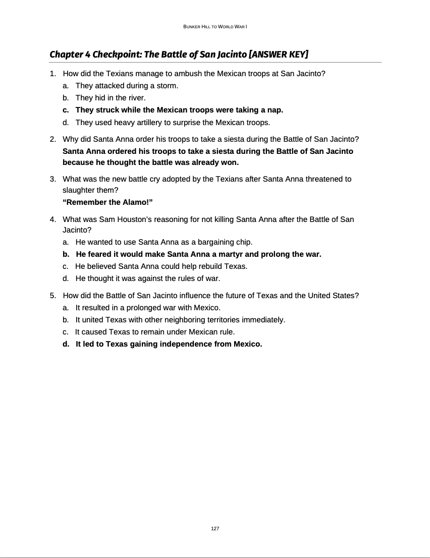 Curriculum for Bunker Hill to WWI (Digital Download)