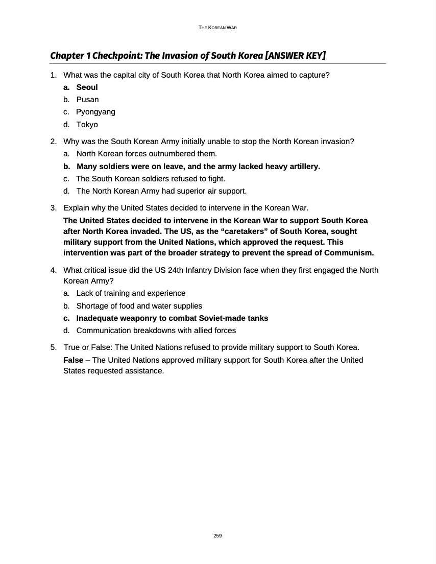Curriculum for The Korean War (Digital Download)