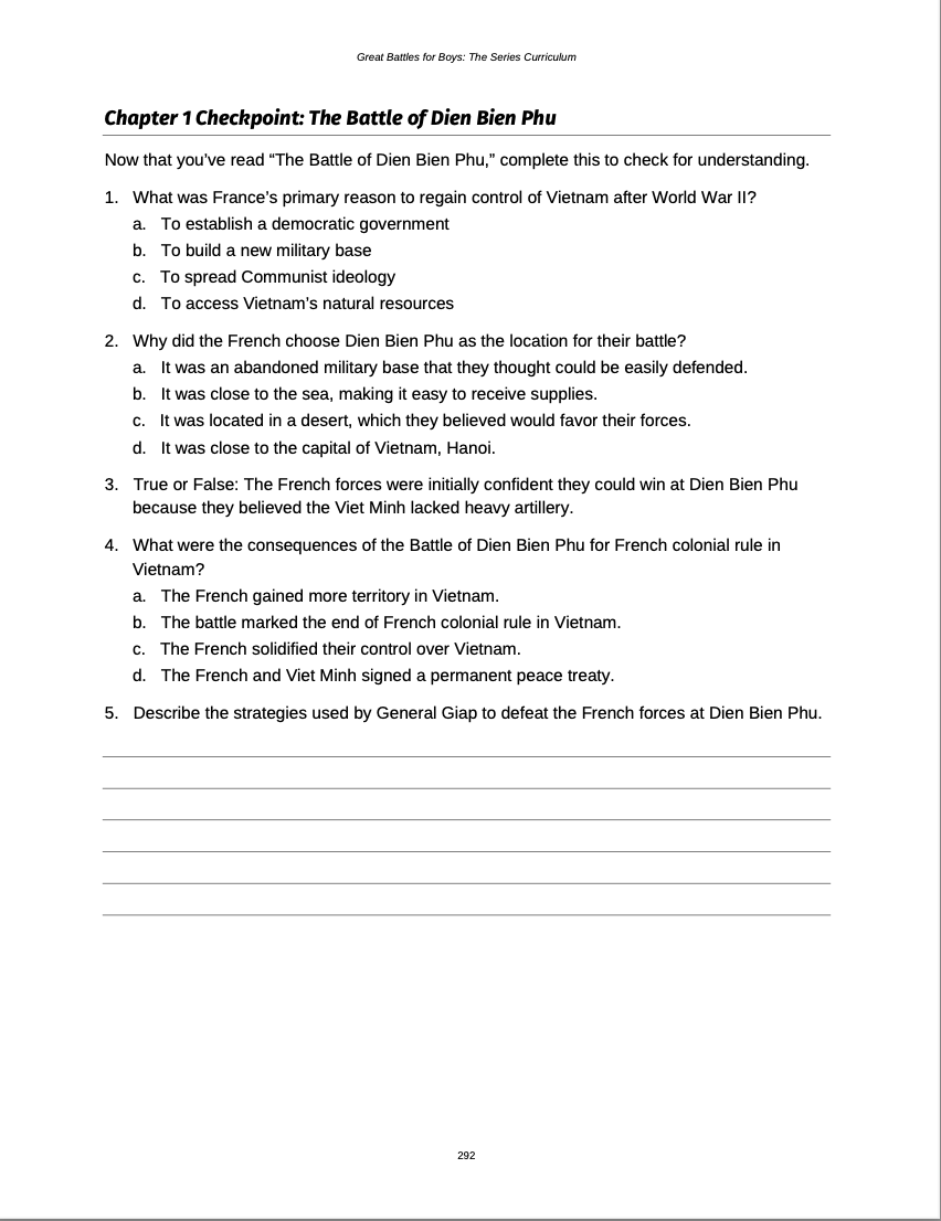 Curriculum for The Vietnam War (Digital Download)