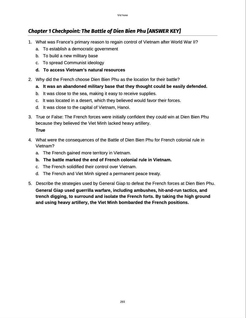 Curriculum for The Vietnam War (Digital Download)