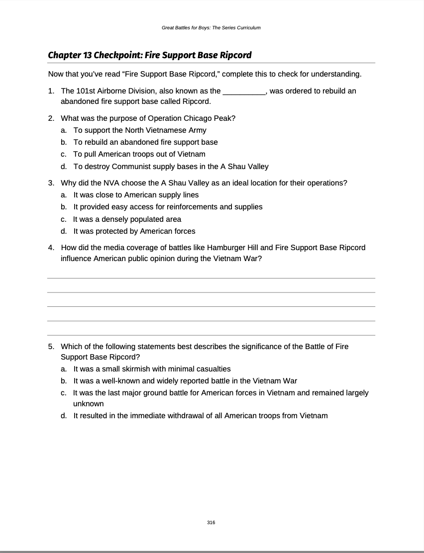 Curriculum for The Vietnam War (Digital Download)