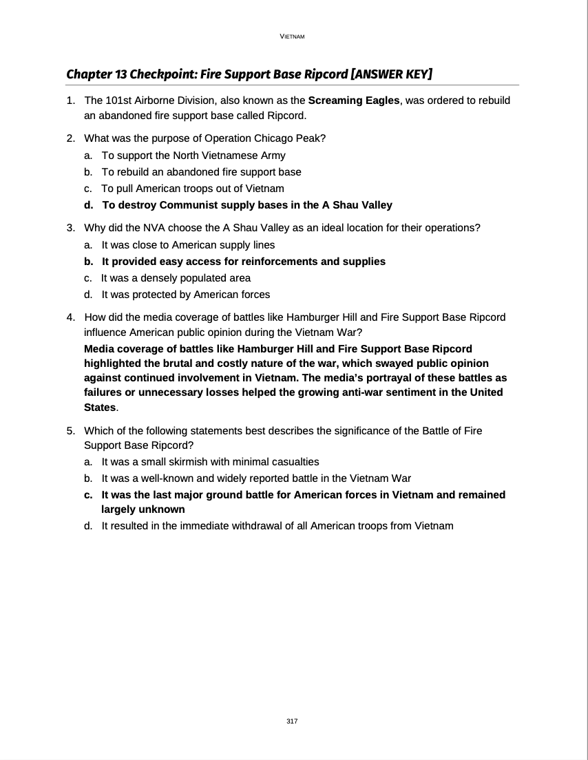 Curriculum for The Vietnam War (Digital Download)